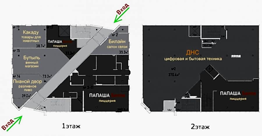 Торговый центр “Аллея” на Шевцовойсхема этажа