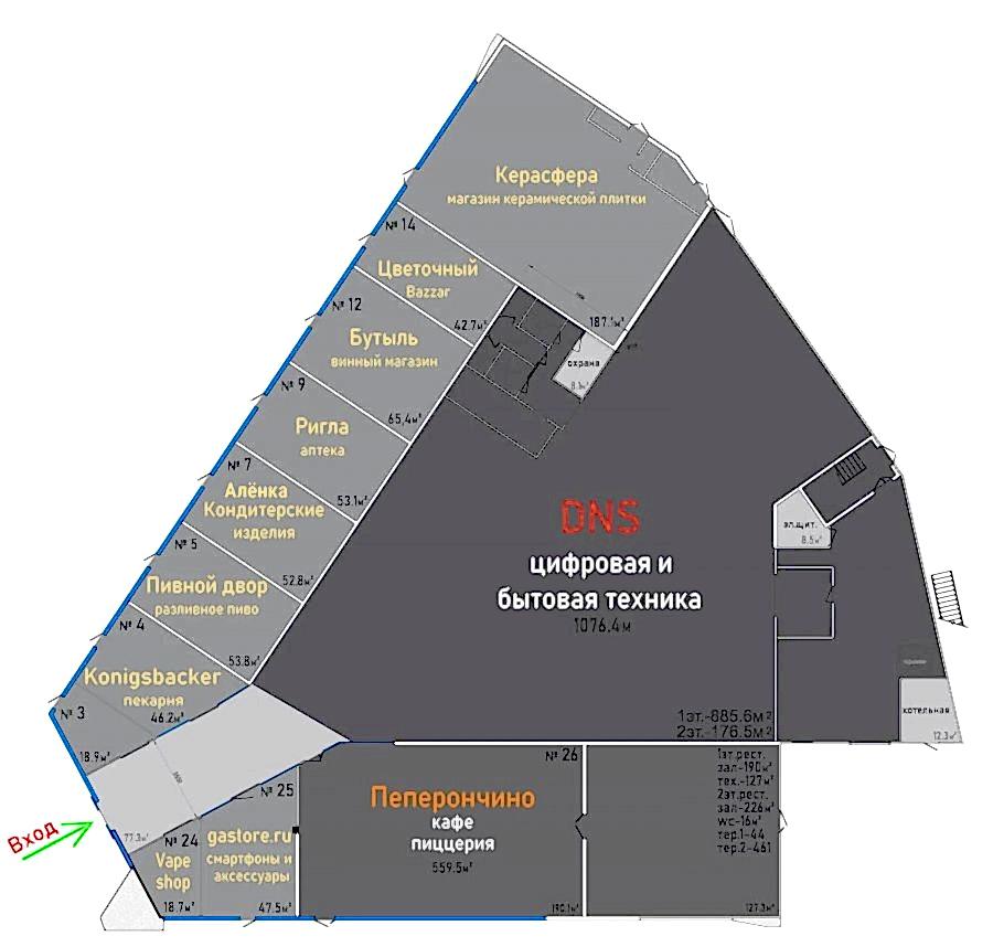 Специализированный ТЦ на Юрия Маточкинасхема этажа